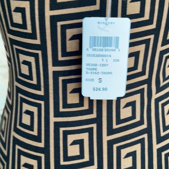 🔥Brand New Designer Inspired   Black / Tan  Dress from Windsors - Picture 6 of 8